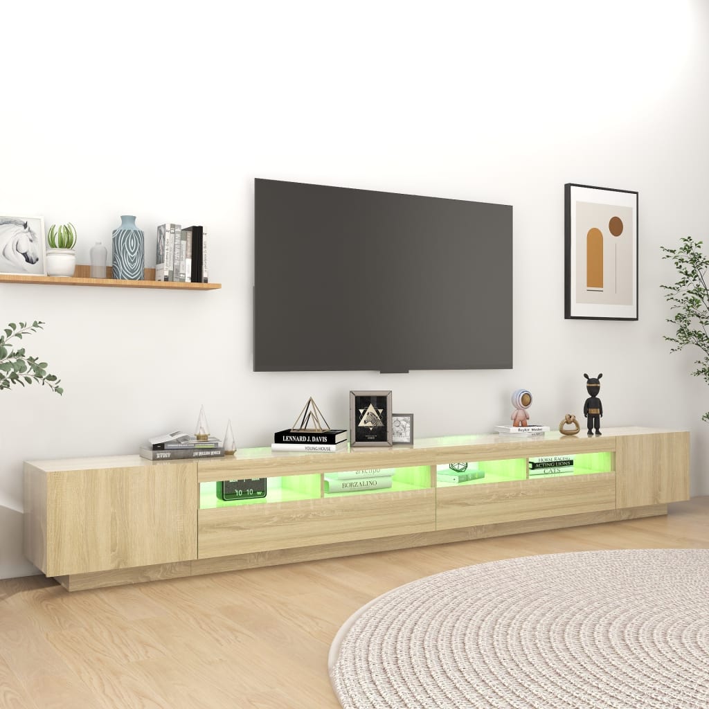 Tv Cabinet With Led Lights 300X35X40 Cm
