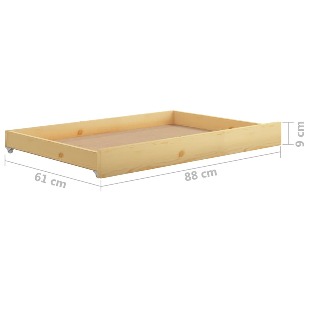Day Bed Drawers 2 Pcs Solid Pinewood
