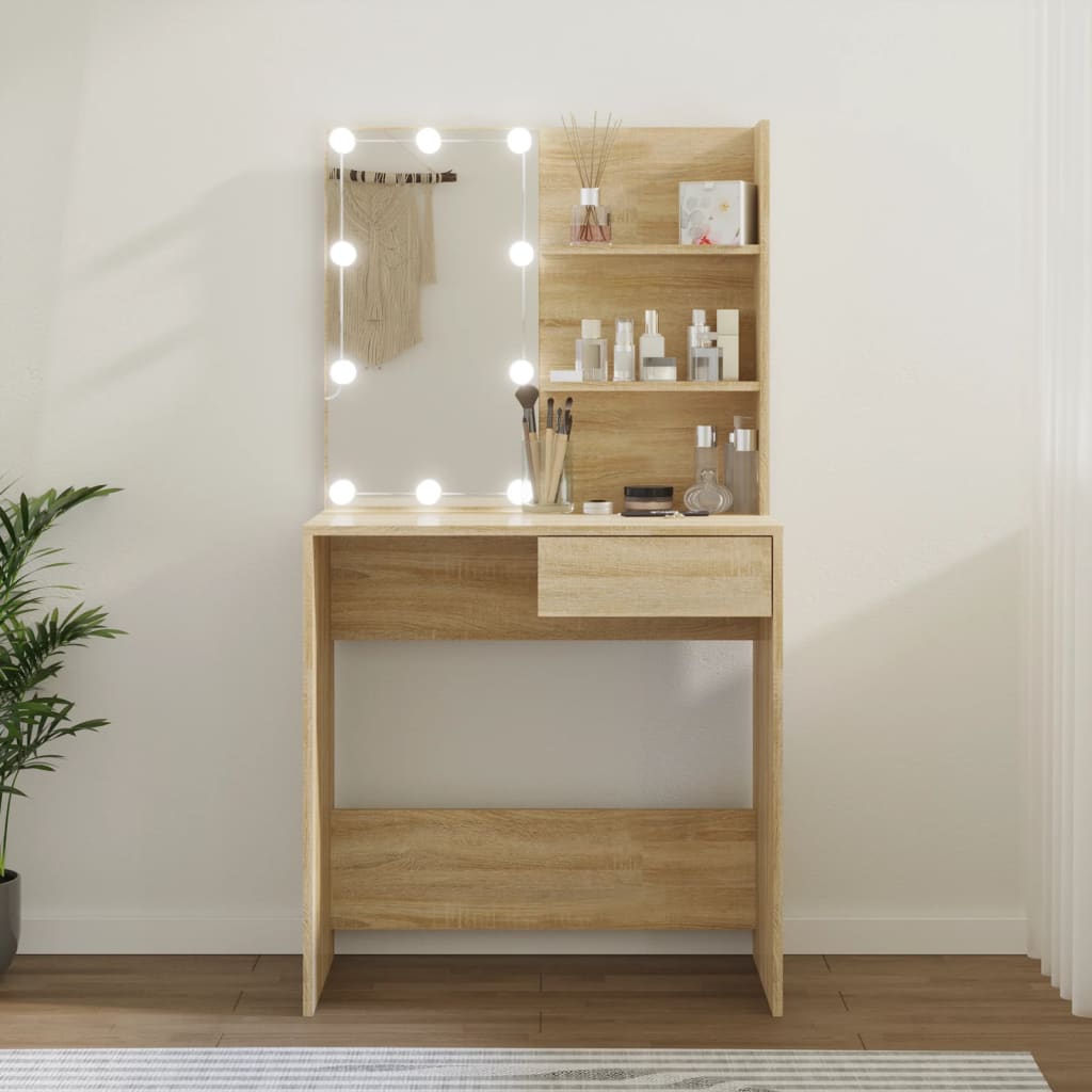 Dressing Table With Led 74.5X40X141 Cm
