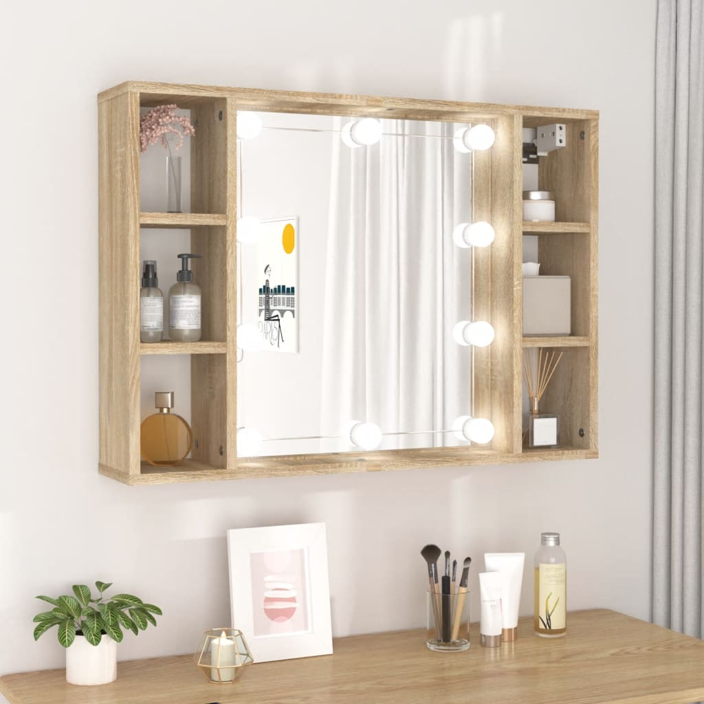 Mirror Cabinet With Led 76X15X55 Cm