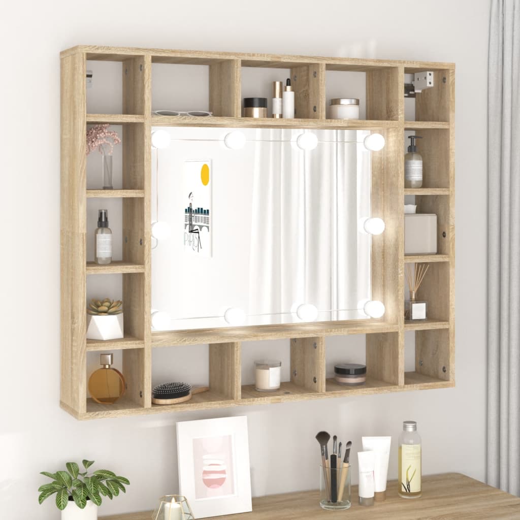 Mirror Cabinet With Led 91X15X76.5 Cm