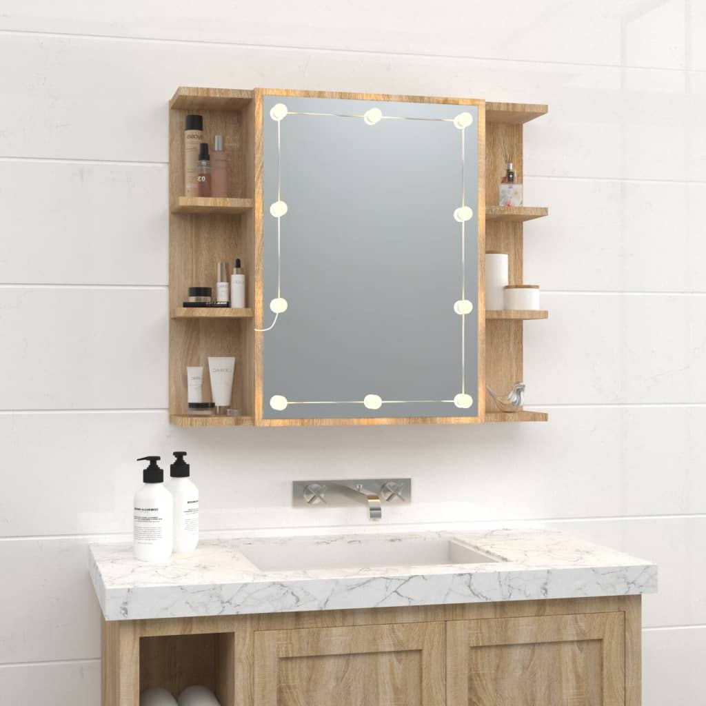 Mirror Cabinet With Led 70X16.5X60 Cm