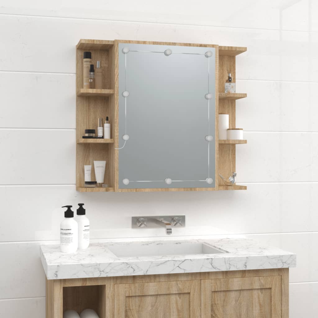 Mirror Cabinet With Led 70X16.5X60 Cm
