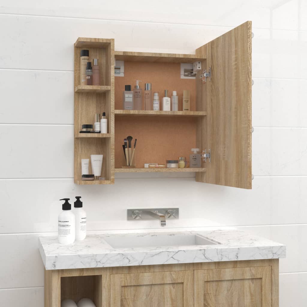 Mirror Cabinet With Led 70X16.5X60 Cm