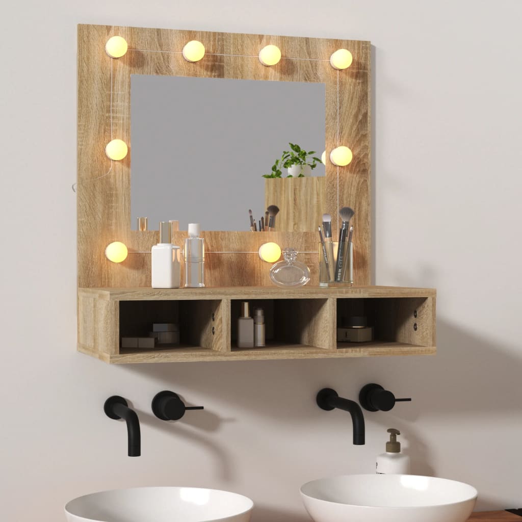 Mirror Cabinet With Led 60X31.5X62 Cm