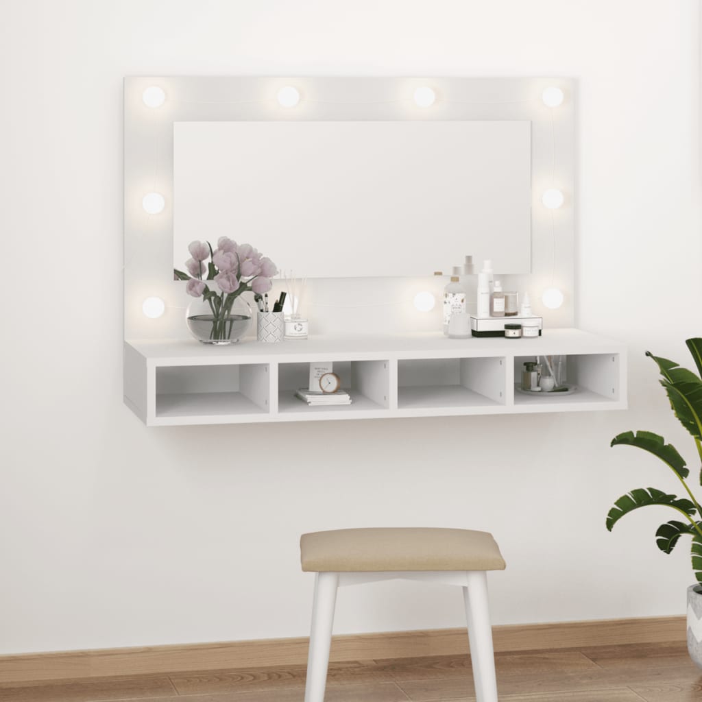 Mirror Cabinet With Led 90X31.5X62 Cm