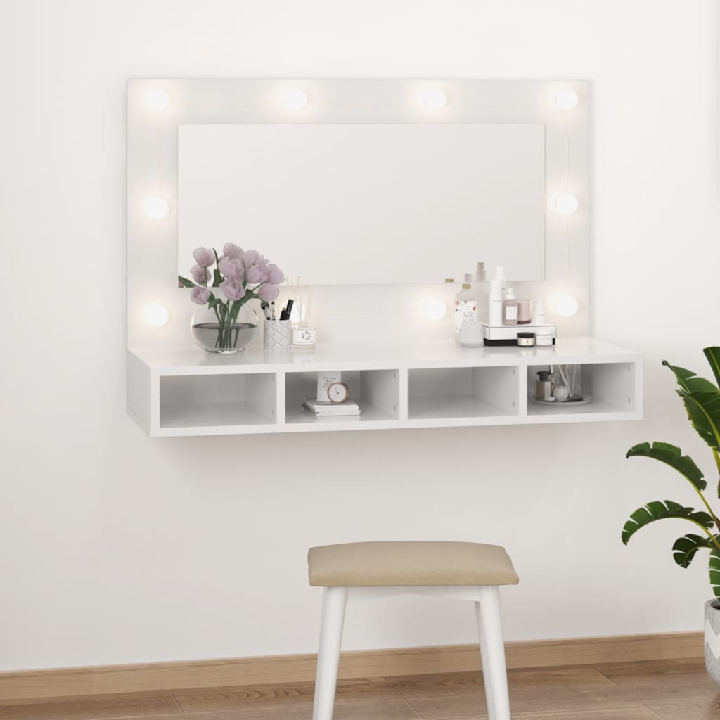 Mirror Cabinet With Led 90X31.5X62 Cm