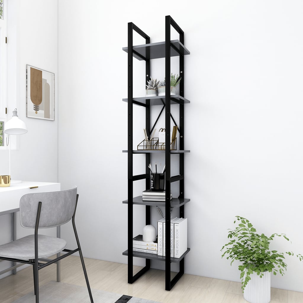 5-Tier Book Cabinet 100X30X175 Cm Engineered Wood