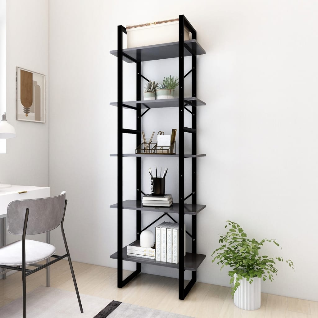 5-Tier Book Cabinet 100X30X175 Cm Engineered Wood