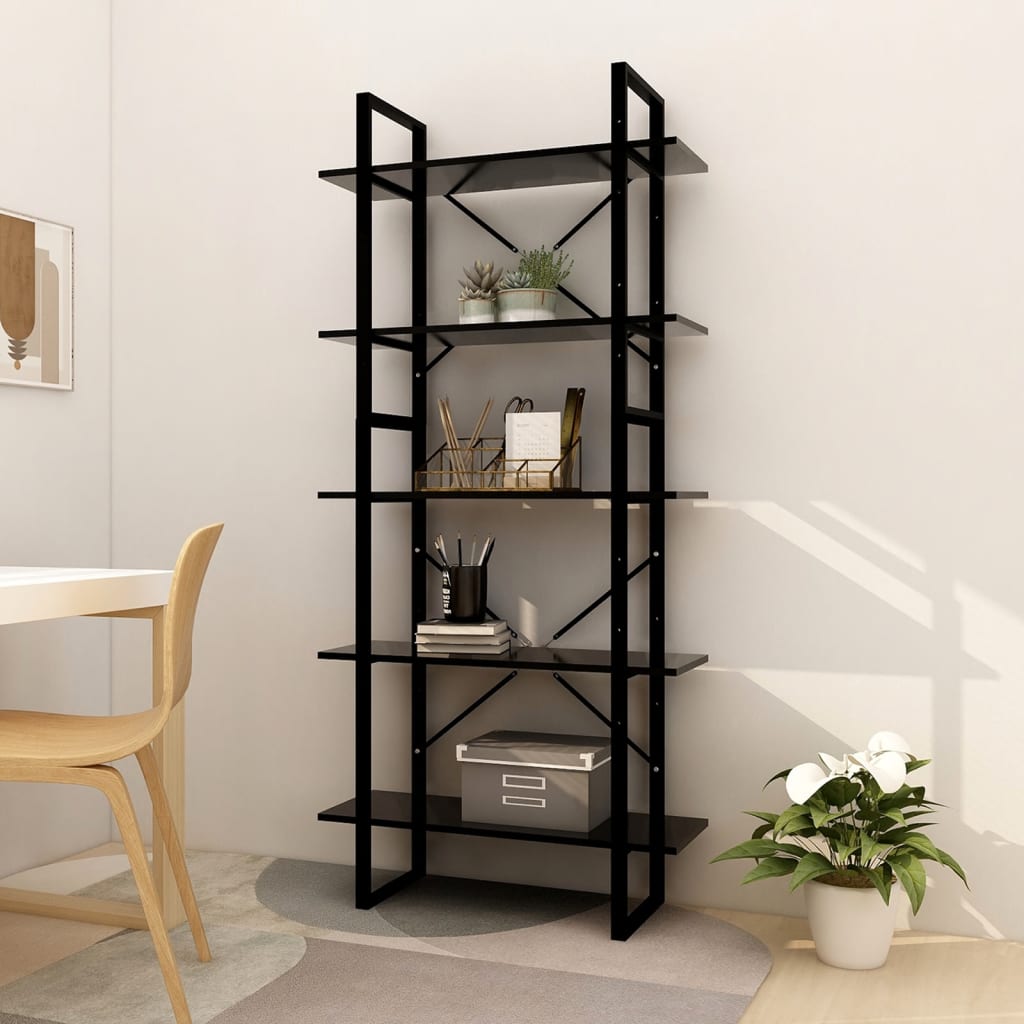 5-Tier Book Cabinet 100X30X175 Cm Engineered Wood