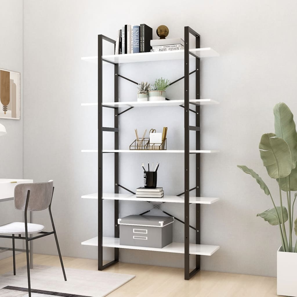 5-Tier Book Cabinet 100X30X175 Cm Engineered Wood
