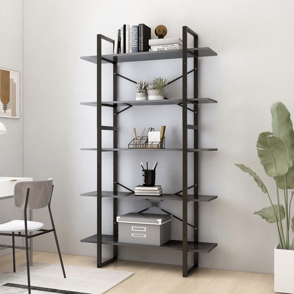 5-Tier Book Cabinet 100X30X175 Cm Engineered Wood