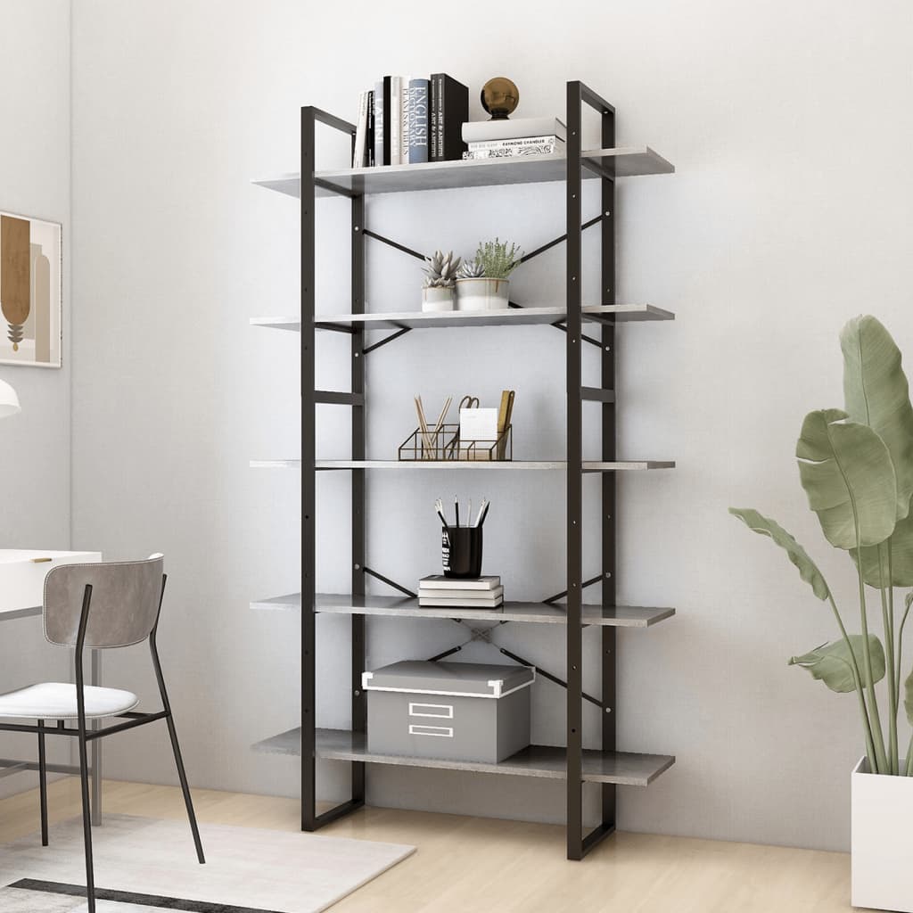 5-Tier Book Cabinet 100X30X175 Cm Engineered Wood