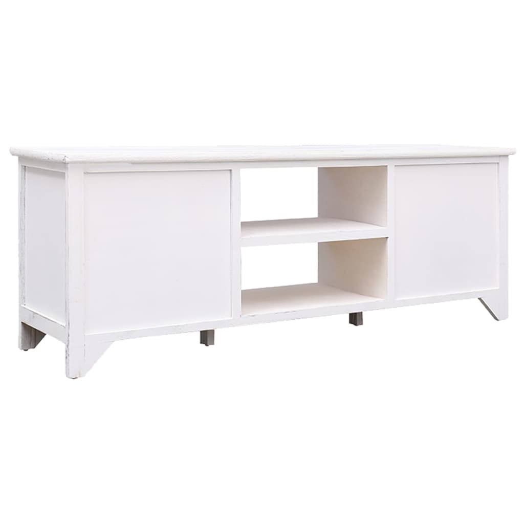Tv Cabinet Antique White 108X30X40 Cm Solid Paulownia Wood