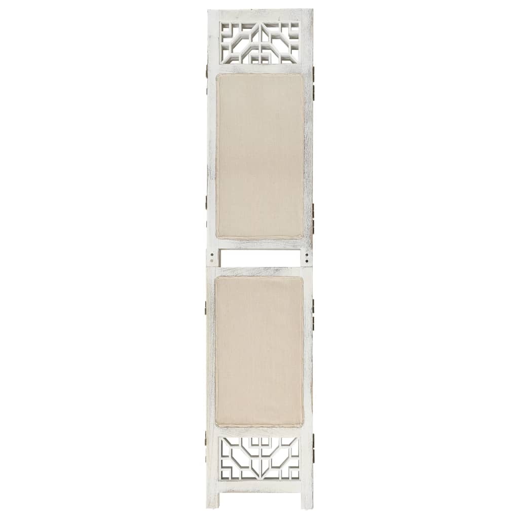 6-Panel Room Divider Cream Fabric