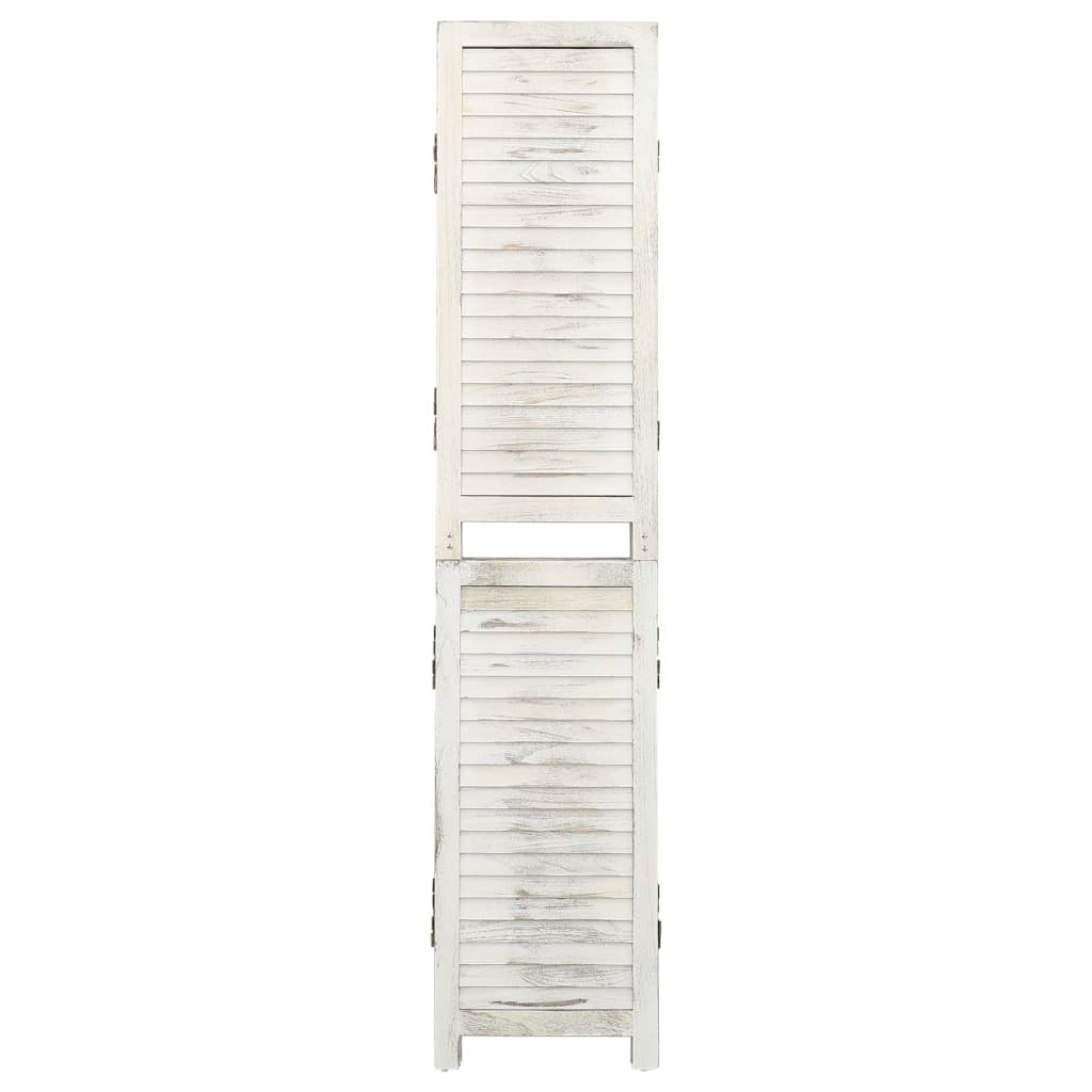 3-Panel Room Divider Antique White Wood