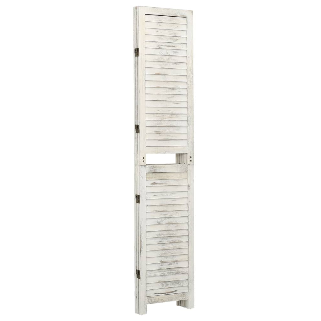 3-Panel Room Divider Antique White Wood