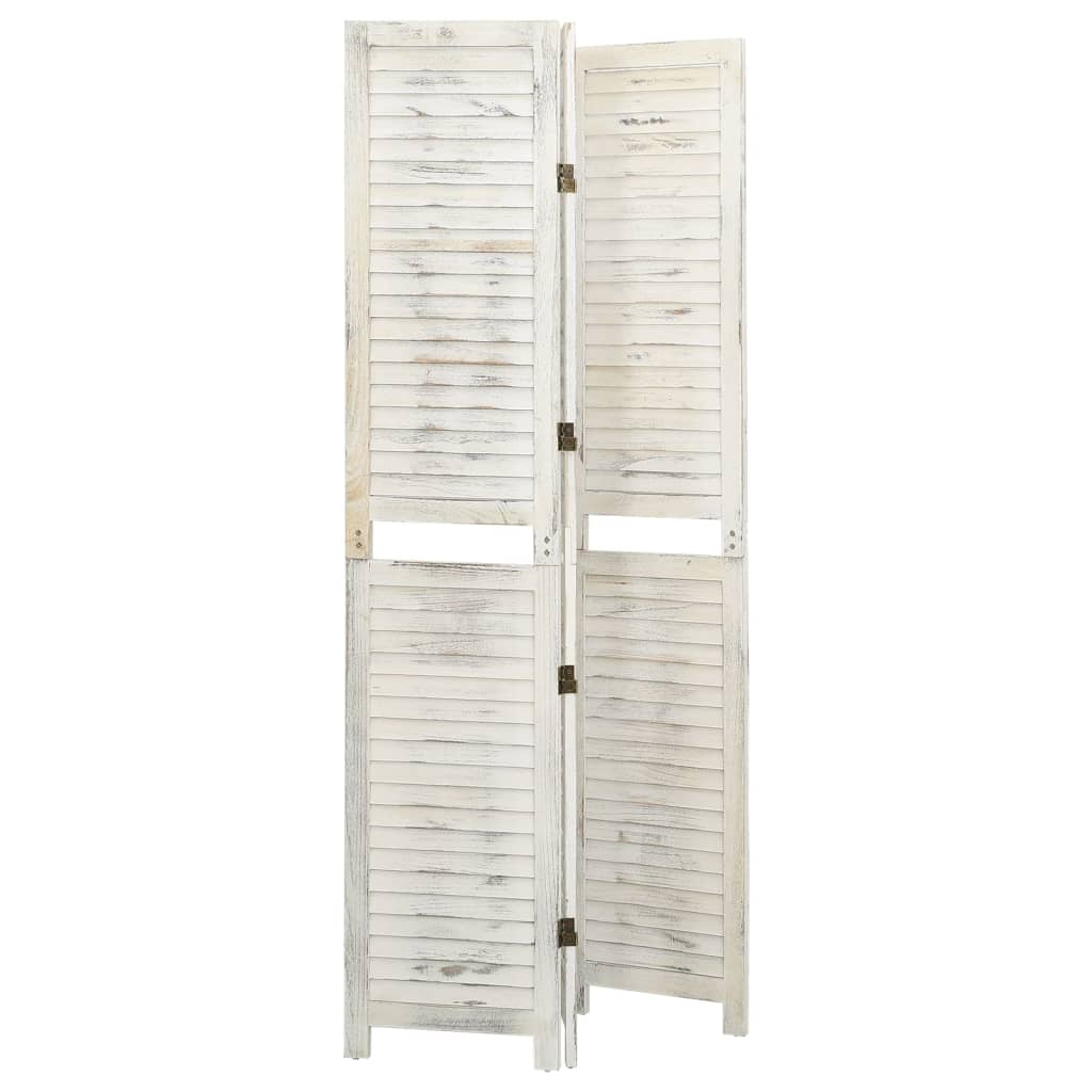 3-Panel Room Divider Antique White Wood