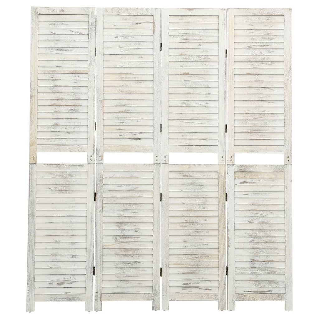 3-Panel Room Divider Antique White Wood