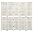 3-Panel Room Divider Antique White Wood