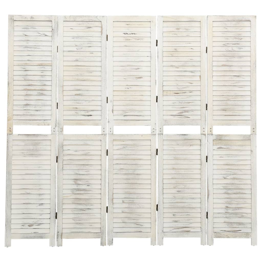 3-Panel Room Divider Antique White Wood