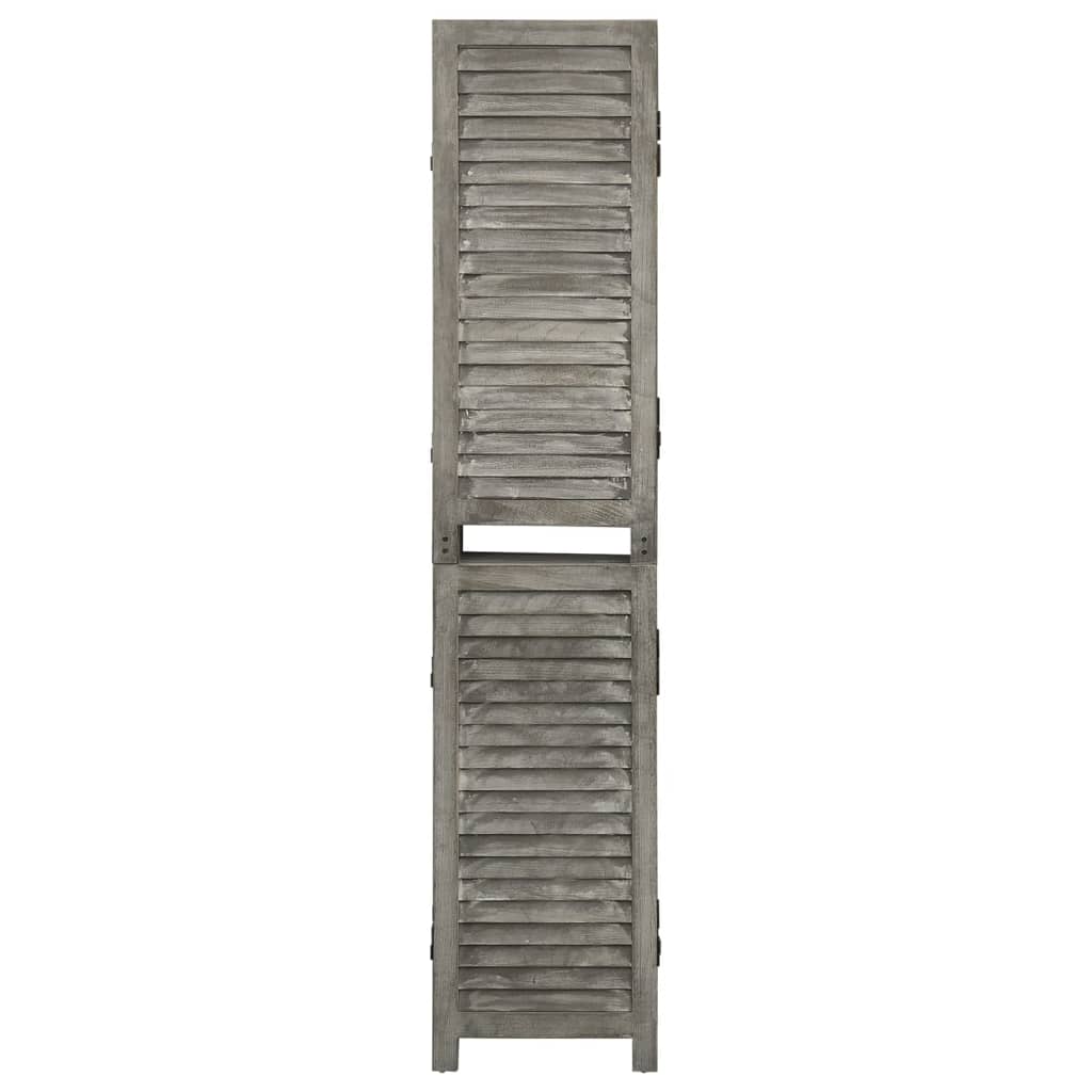 3-Panel Room Divider Grey Solid Wood