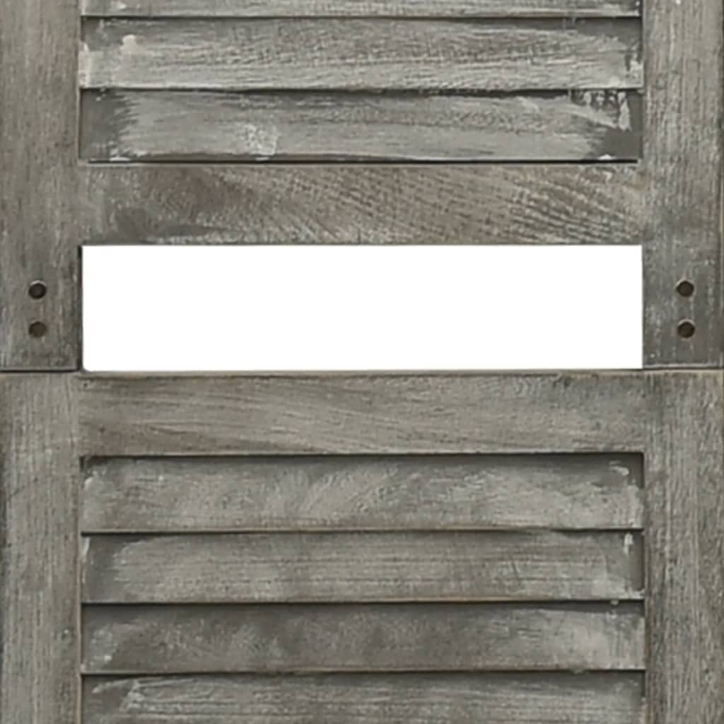 3-Panel Room Divider Grey Solid Wood