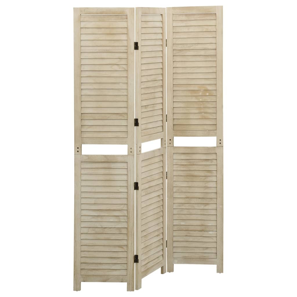 3-Panel Room Divider Solid Wood Paulownia