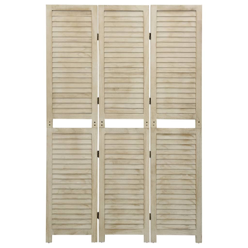 3-Panel Room Divider Solid Wood Paulownia