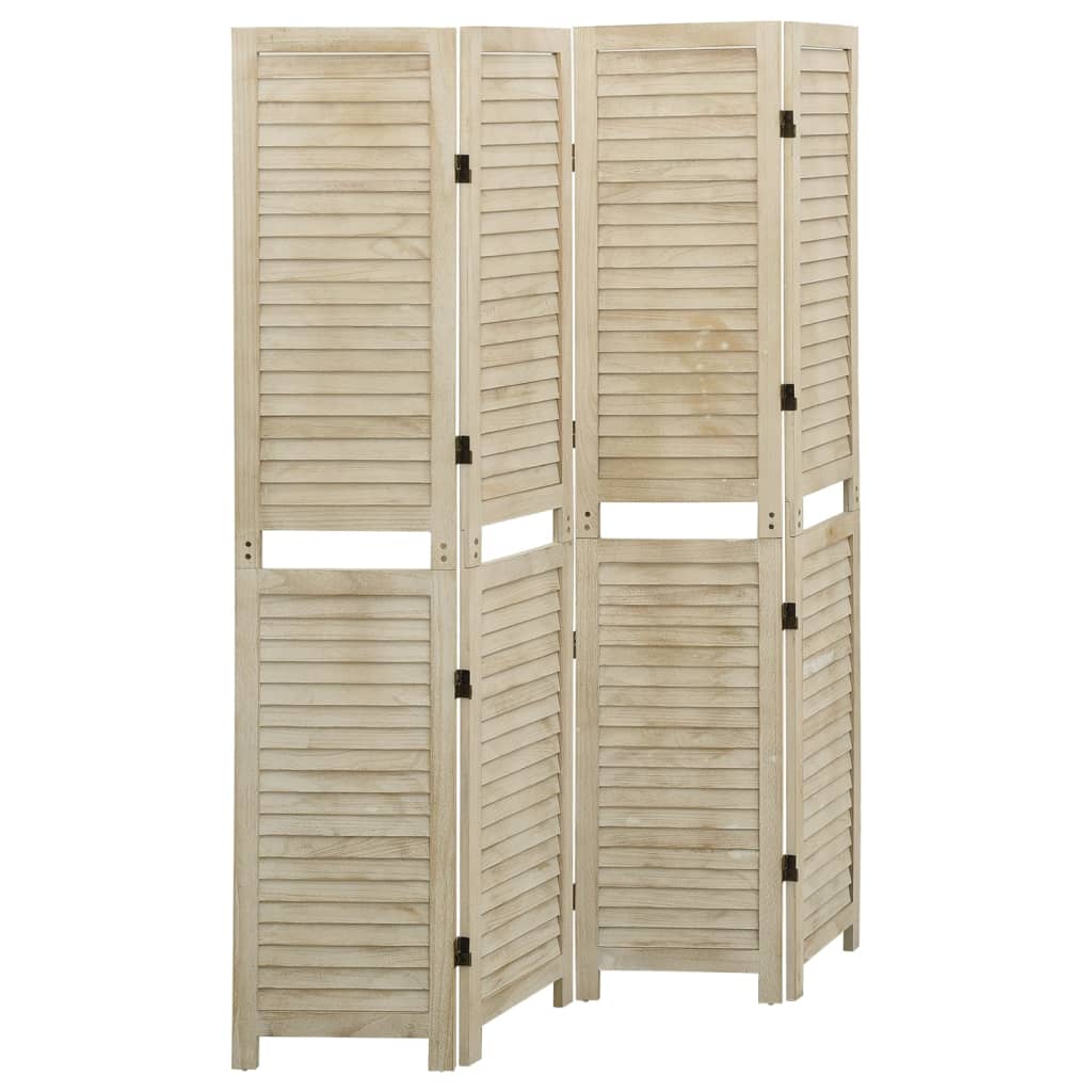 3-Panel Room Divider Solid Wood Paulownia