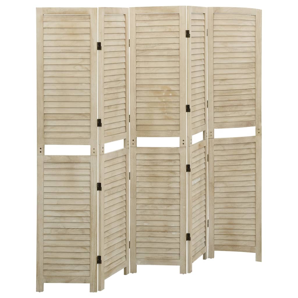 3-Panel Room Divider Solid Wood Paulownia