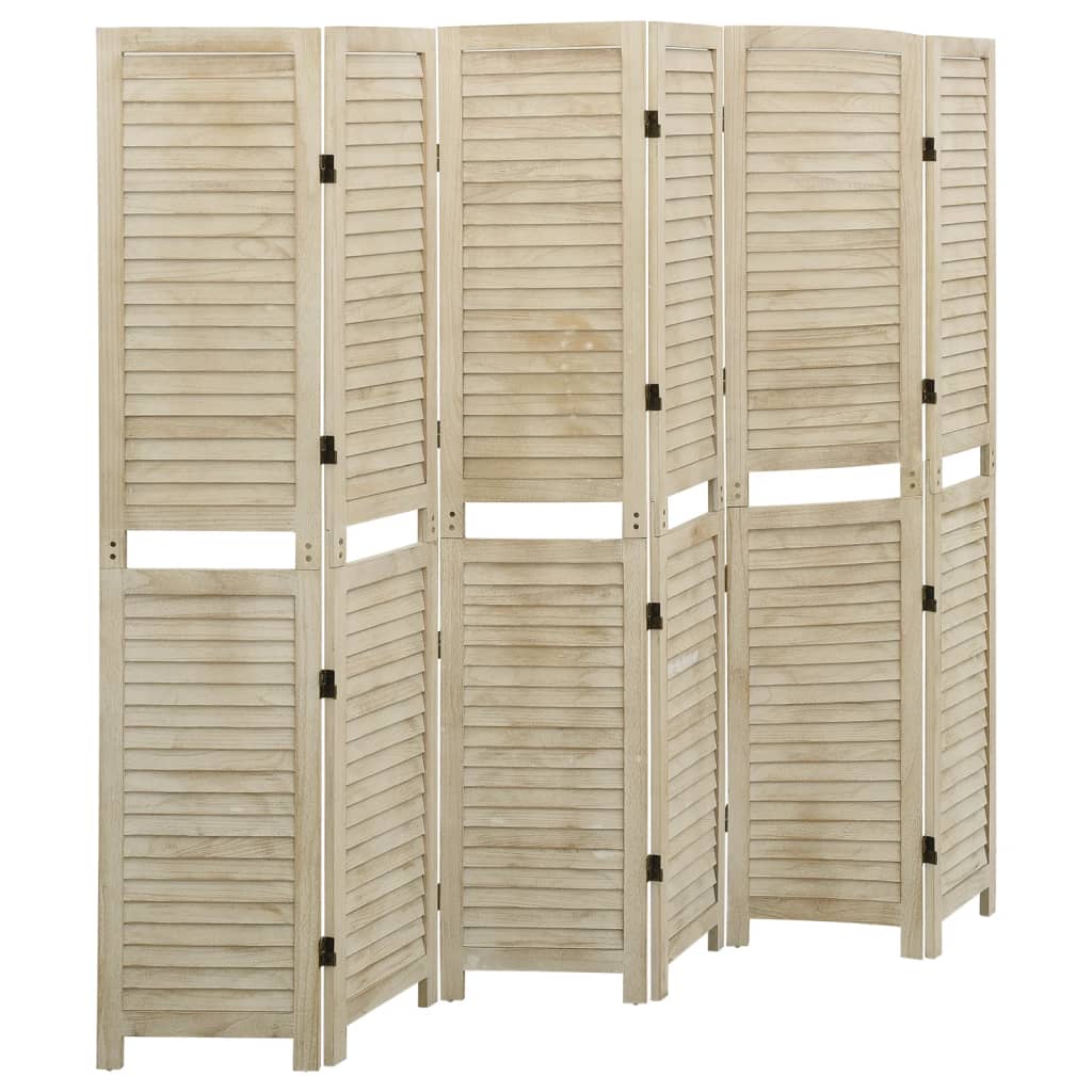 3-Panel Room Divider Solid Wood Paulownia