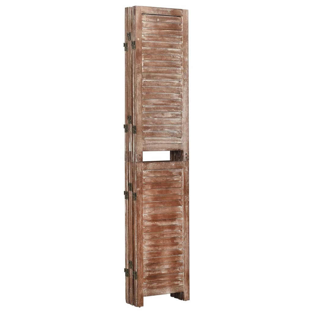 6-Panel Room Divider Brown 210X165 Cm Solid Wood Paulownia