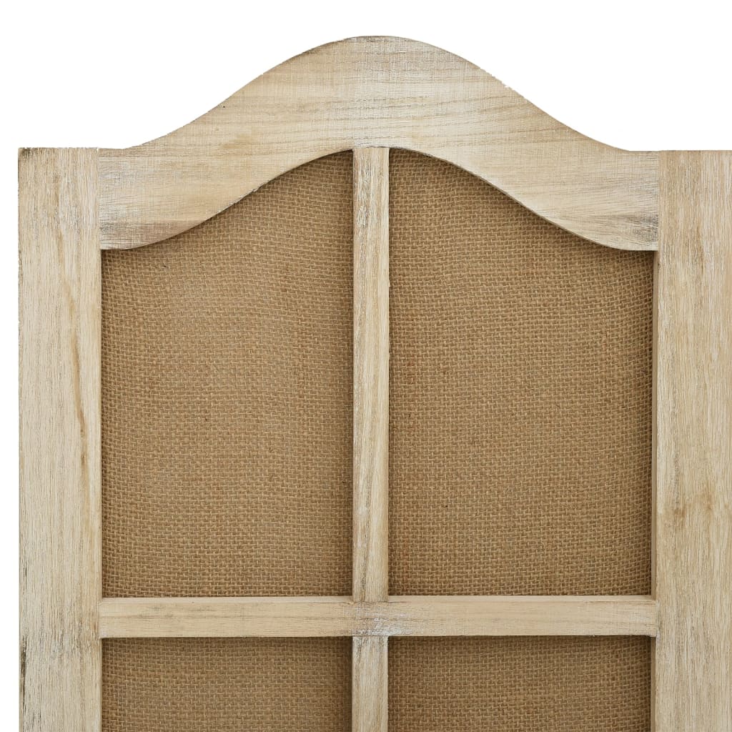 4-Panel Room Divider Brown Fabric