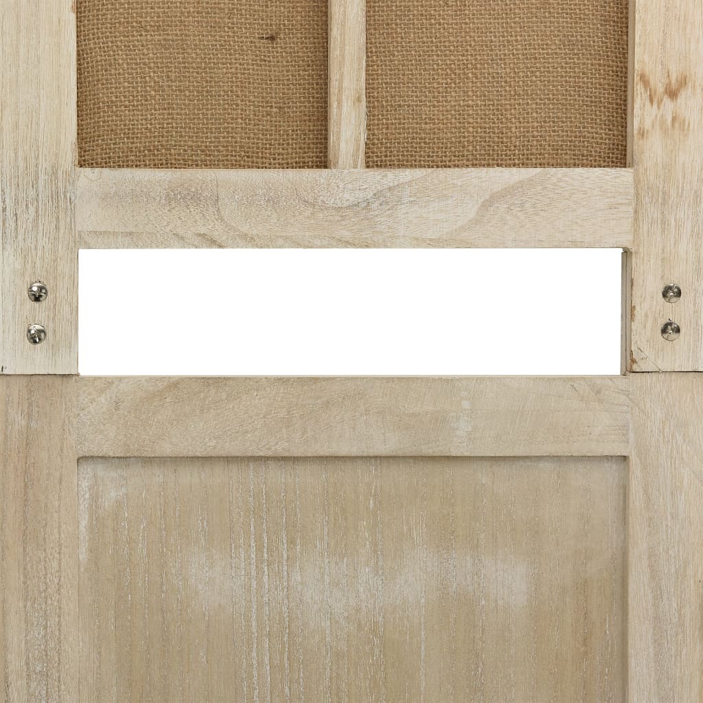 4-Panel Room Divider Brown Fabric