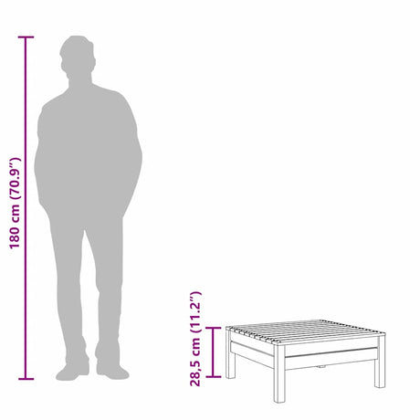 Garden Footstool Solid Pinewood