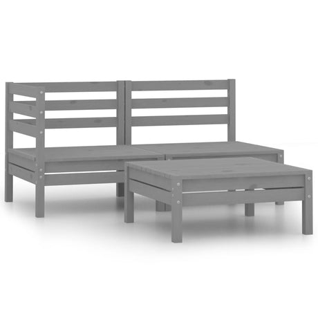 3 Piece Garden Lounge Set Solid Pinewood