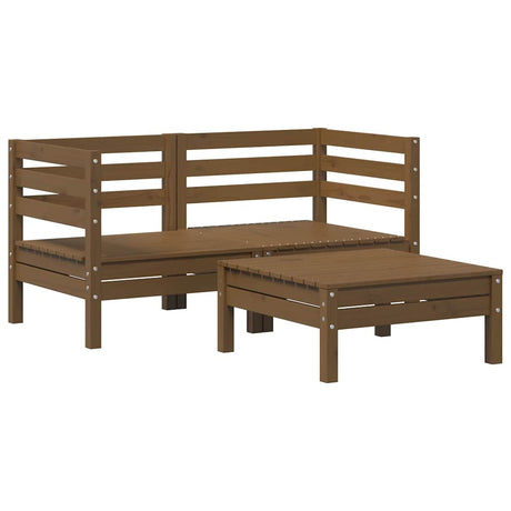 3 Piece Garden Lounge Set Solid Pinewood