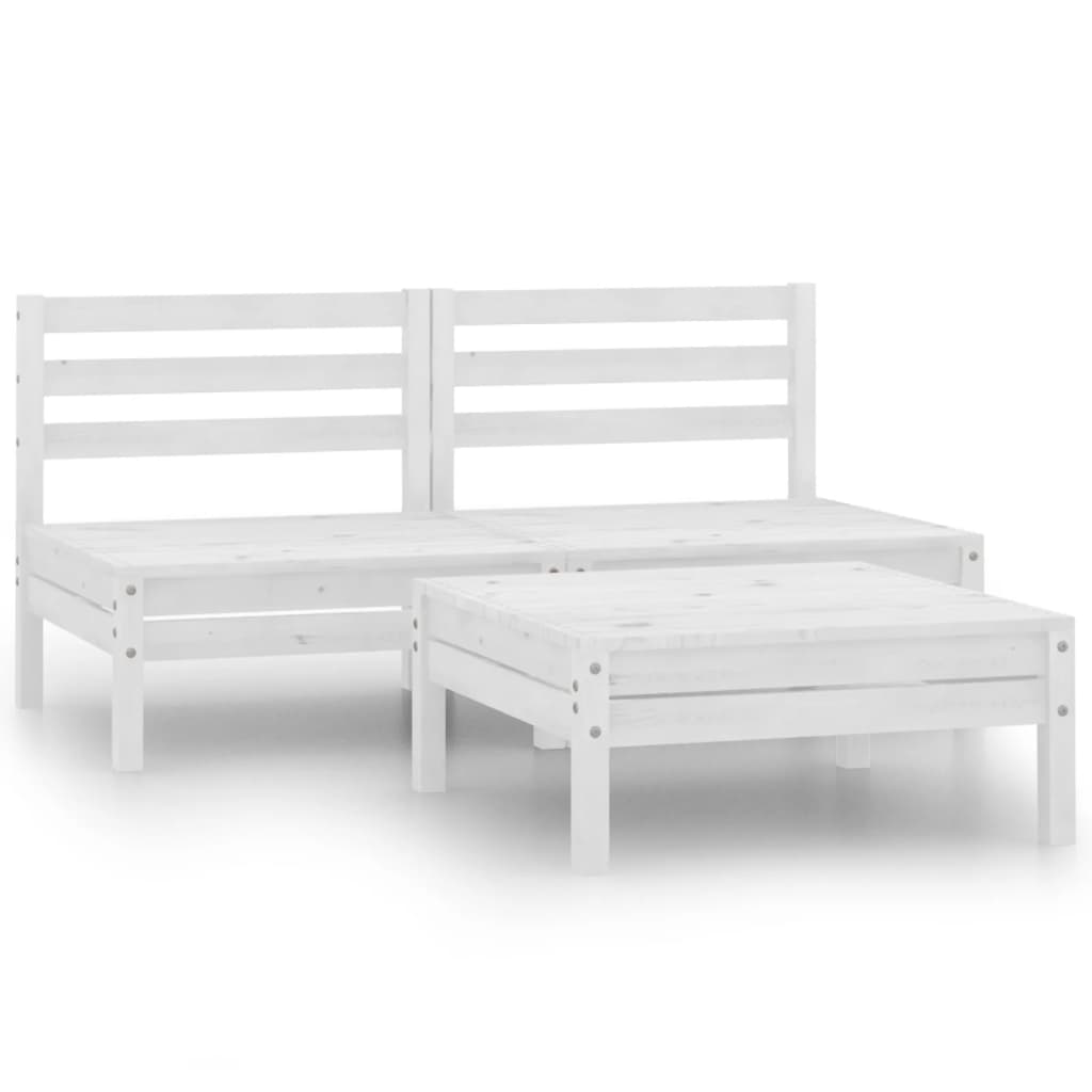 3 Piece Garden Lounge Set Solid Pinewood