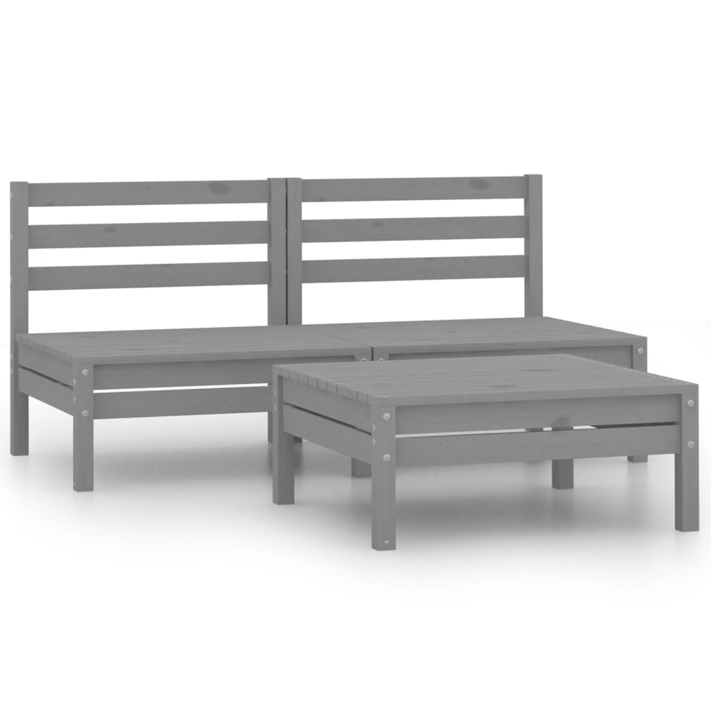 3 Piece Garden Lounge Set Solid Pinewood