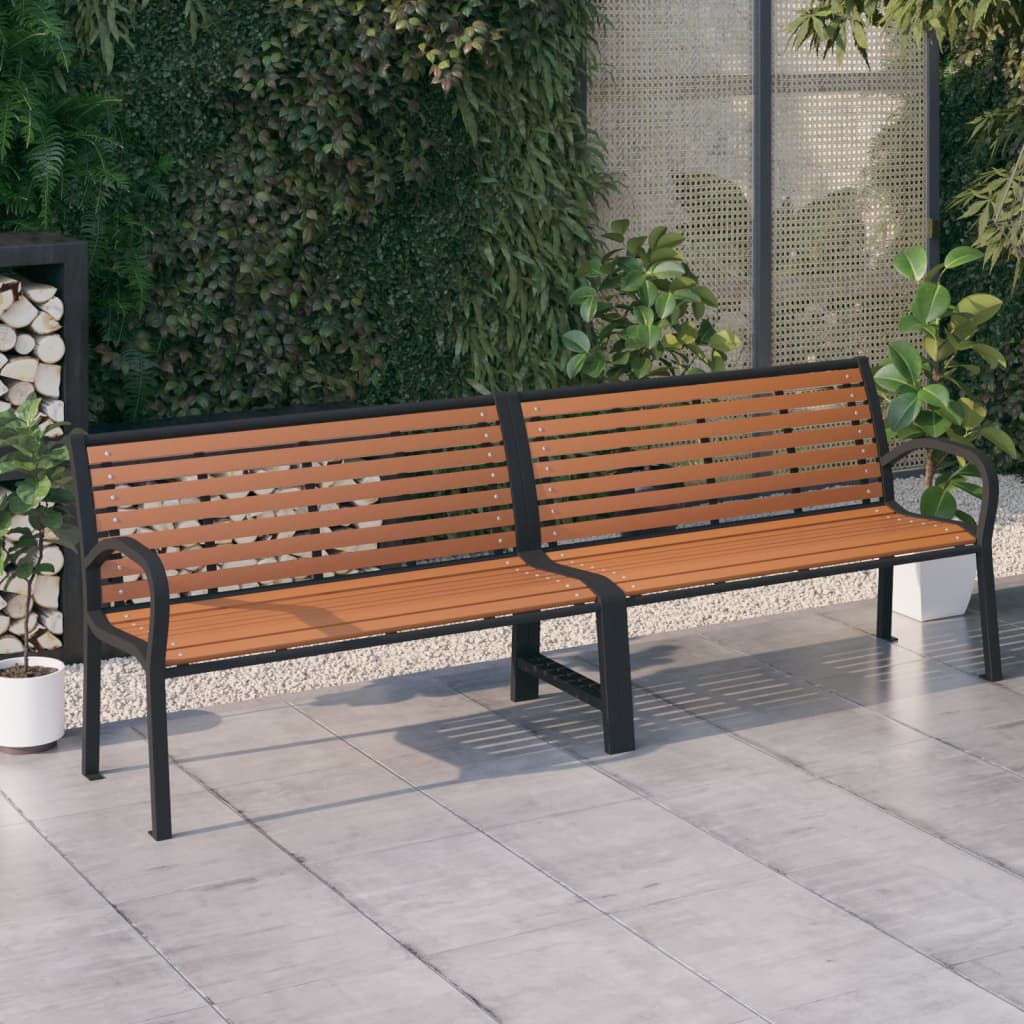 Garden Bench Steel And Wpc Black And