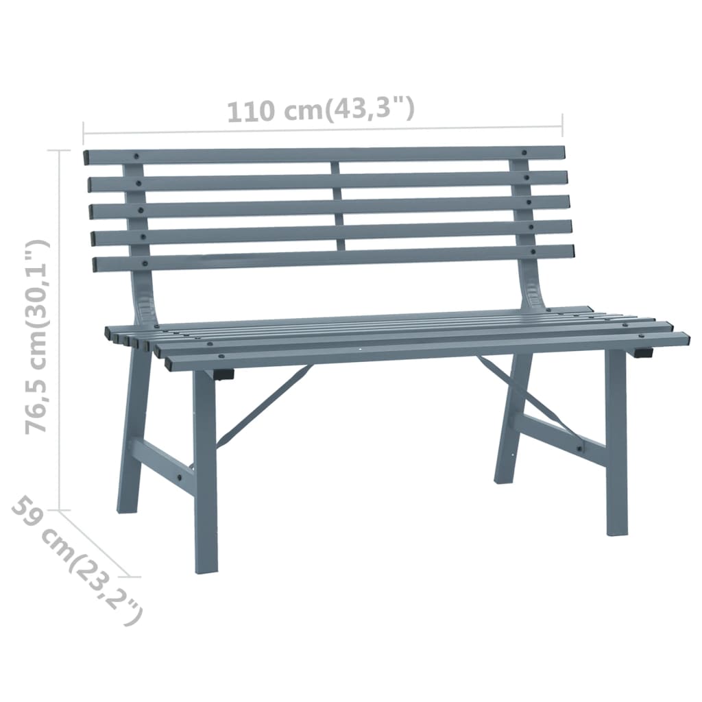 Garden Bench 110 Cm Steel