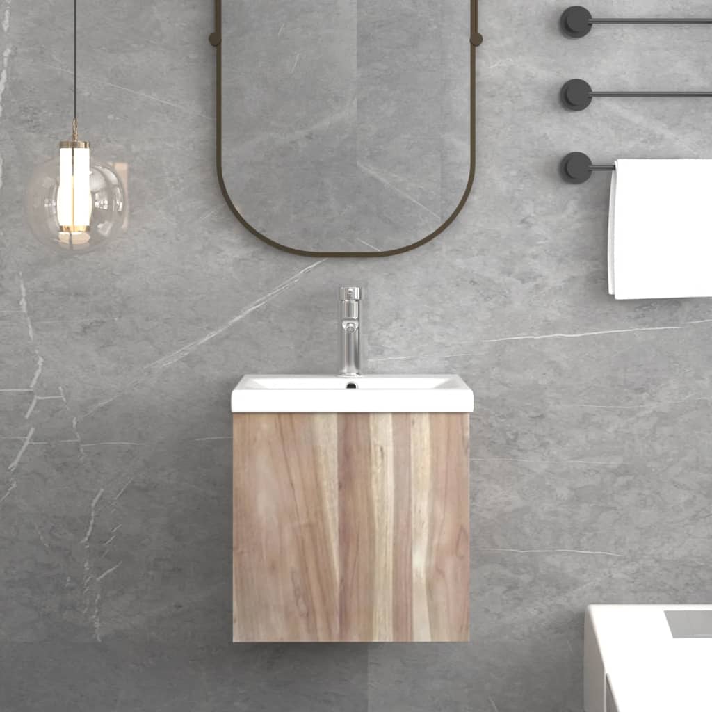 Wall-Mounted Bathroom Cabinet Solid Wood Teak