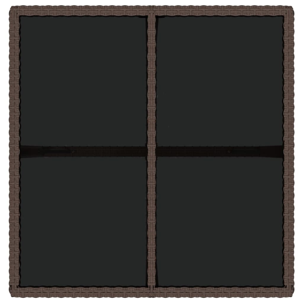 Garden Table 109X107X74 Cm Poly Rattan And Glass