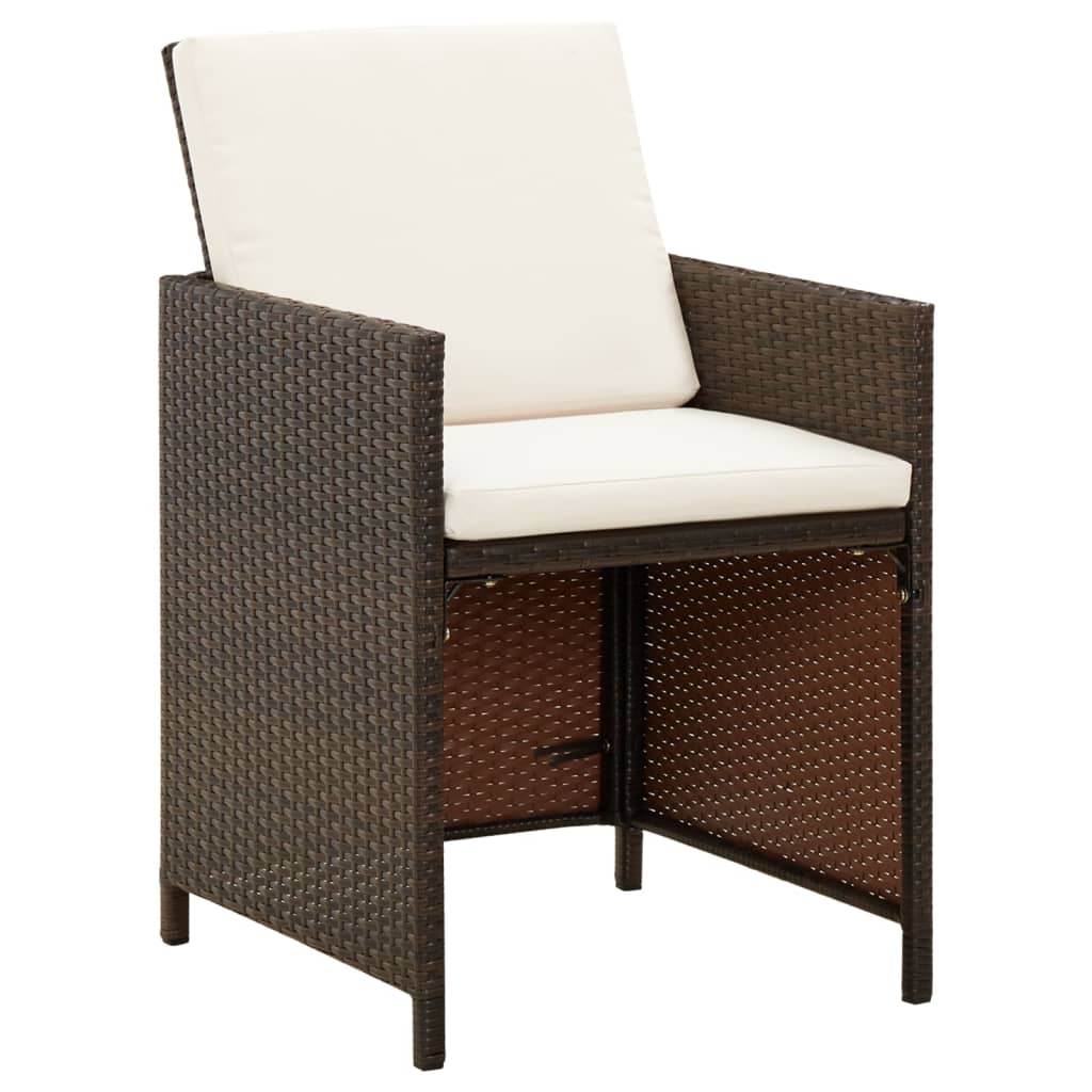 Garden Dining Chairs With Cushions 4 Pcs Poly Rattan