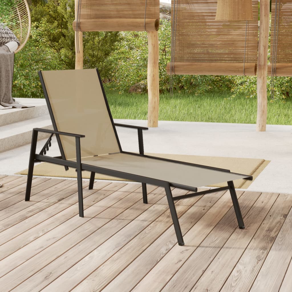 Sun Lounger Steel And Textilene Fabric