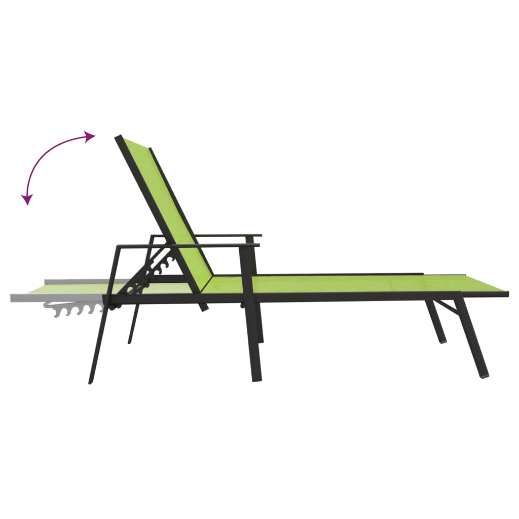 Sun Lounger Steel And Textilene Fabric