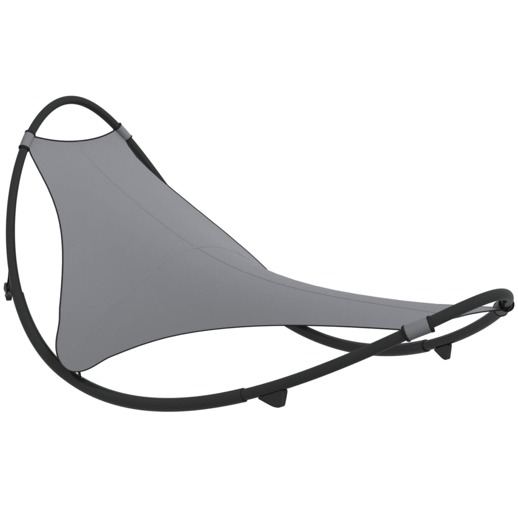 Rocking Sun Lounger With Wheels Steel & Textilene Fabric