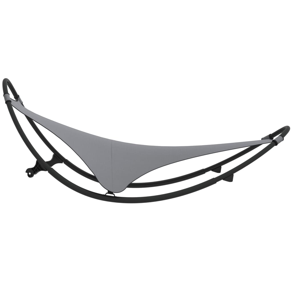 Rocking Sun Lounger With Wheels Steel & Textilene Fabric