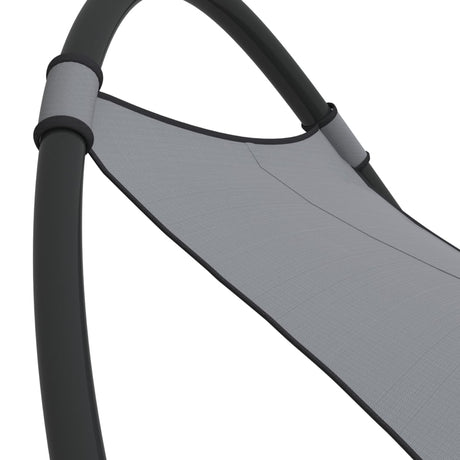 Rocking Sun Lounger With Wheels Steel & Textilene Fabric